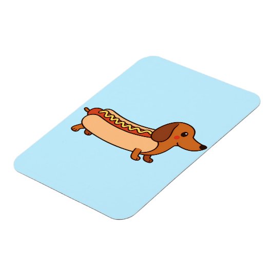 Cute dachshund hotdog マグネット (左側)