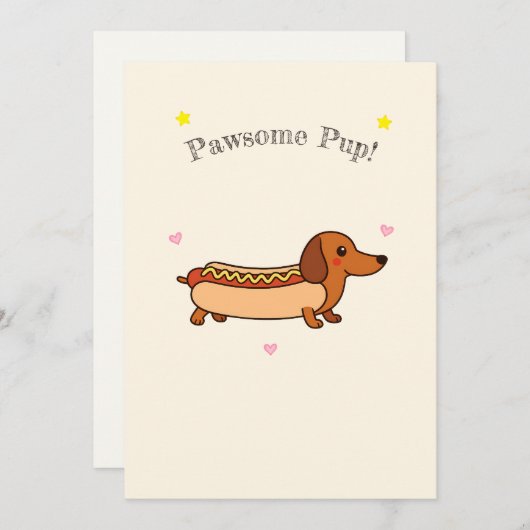 Cute dachshund hotdog holiday card シーズンカード (正面/裏面)