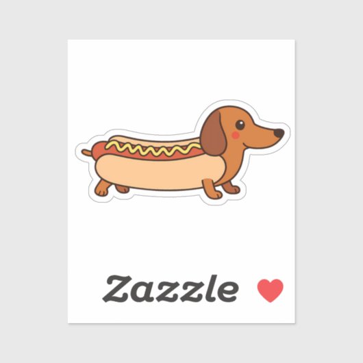 Cute dachshund hotdog Sticker シール (シート)
