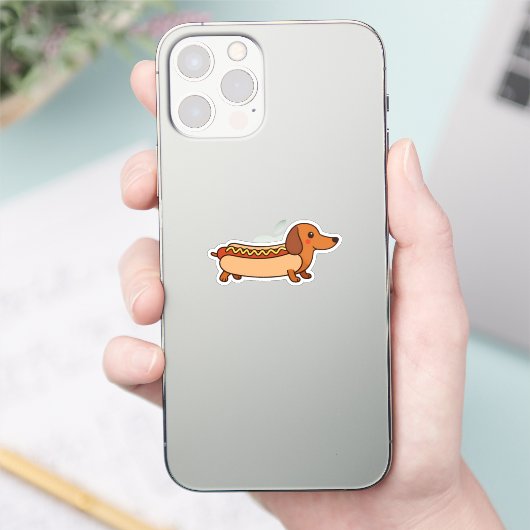 Cute dachshund hotdog Sticker シール (スマートフォン)