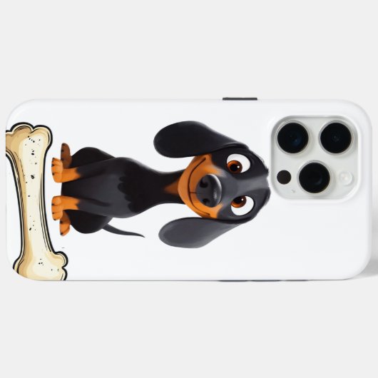 Cute Dachshund iPhone Case Case-Mate iPhoneケース (裏面 (横))