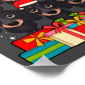 Cute Dachshund Le Doxie Christmas Tree Xmas Hat Lo ポスター (角)