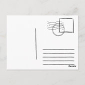 Cute Dachshund Posting Letter Illustration ポストカード (裏面)