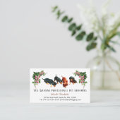 Cute Dachshund Puppies Pet Grooming Floral 名刺 (スタンド正面)