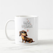 Cute Dachshund Puppy Coffee Mug – Dog Lover Gift コーヒーマグカップ (左)