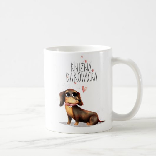 Cute Dachshund Puppy Coffee Mug – Dog Lover Gift コーヒーマグカップ (右)