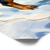 Cute Dachshund Puppy Cozy Winter Scarf Art ポスター (コーナー)