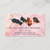 Cute Dachshund Pups Dog Boarding Pink Gold Agate 名刺 (正面)