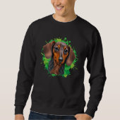 Cute Dachshund st Patrick s Day スウェットシャツ (正面)