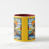 Cute Dachshund Stained Glass Coffee Mug マグカップ (中央)