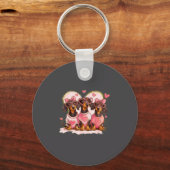 Cute Dachshund Valentines Heart Dog Lover Men Wome キーホルダー (正面)