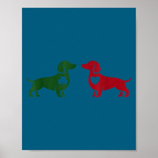 Cute Dachshund Valentines Patrick's Day Lover Dog  ポスター (正面)