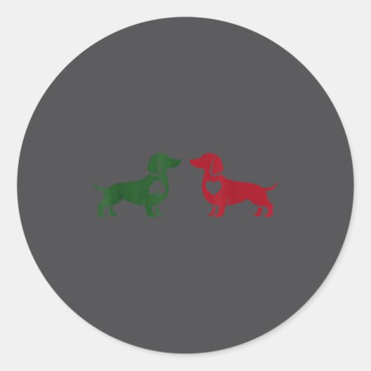 Cute Dachshund Valentines Patrick's Day Lover Dog  ラウンドシール (正面)