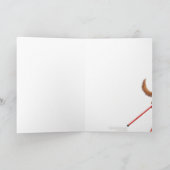 Cute dachshund walking on stilts card カード (内部)