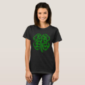 Cute Dachshund Wiener Dog Shamrock C Saint Patrick Tシャツ (正面フル)