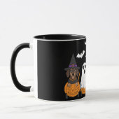 Cute Dachshunds Halloween Party マグカップ (左)