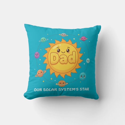 Cute Dad Solar System Star Space Cartoon クッション (正面)