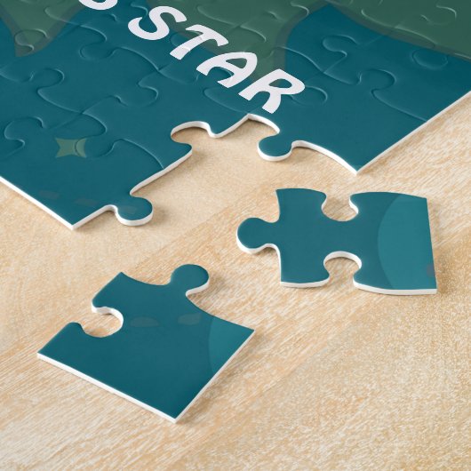 Cute Dad Solar System Star Space Cartoon ジグソーパズル (側面)