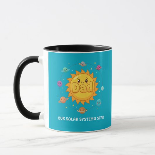 Cute Dad Solar System Star Space Cartoon マグカップ (左)
