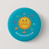Cute Dad Solar System Star Space Cartoon 缶バッジ (正面)