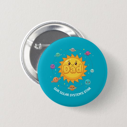 Cute Dad Solar System Star Space Cartoon 缶バッジ (正面&裏面)