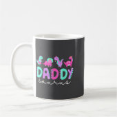 Cute Daddy Saurus Dad Dinosaur Birthday Boy Girl F コーヒーマグカップ (左)
