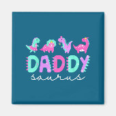 Cute Daddy Saurus Dad Dinosaur Birthday Boy Girl F マグネット (正面)