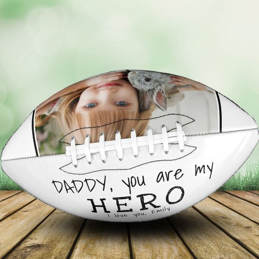 Cute Daddy you are my Hero Father`s Day Photo アメリカンフットボール