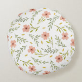  Cute Dainty Ditsy Watercolor Floral Light Pattern ラウンドクッション (裏面)