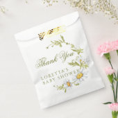 Cute Daisies Floral Baby Shower Thank You フェイバーバッグ (封をした状態)