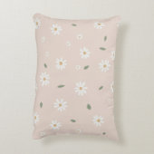 Cute Daisies Floral Blossoms & Greenery アクセントクッション (裏面(縦))