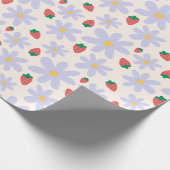Cute Daisy and Strawberry Pattern ラッピングペーパー (角)