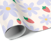 Cute Daisy and Strawberry Pattern ラッピングペーパー (ロールコーナー)
