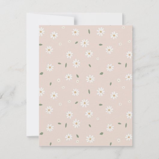 Cute Daisy Floral Blossoms & Greenery Custom Name サンキューカード (裏面)