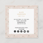 Cute Daisy Floral Blossoms & Greenery Florist スクエア名刺 (裏面)