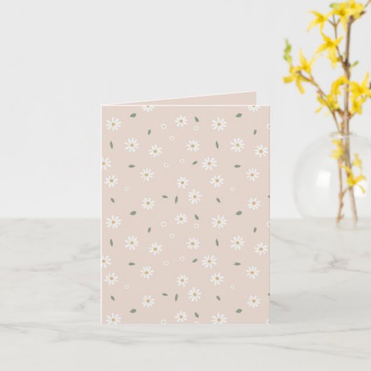 Cute Daisy Floral Blossoms & Greenery Girl Nursery カード (黄色い花)