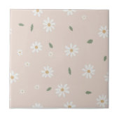 Cute Daisy Floral Blossoms & Greenery Girl Nursery タイル (正面)