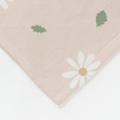 Cute Daisy Floral Blossoms & Greenery Girl Nursery フリースブランケット (角)