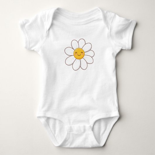 Cute Daisy Flower Baby Bodysuit ベビーボディスーツ (正面)