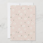 Cute Daisy Flower Baby Shower Girl Pink 招待状 (裏面)