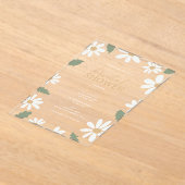 Cute Daisy Flower Bridal Shower アクリル招待状 (レイダウン)