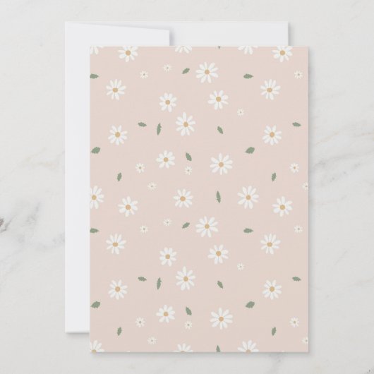 Cute Daisy Flower Bridal Shower 招待状 (裏面)