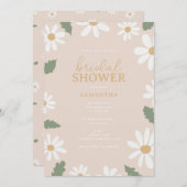 Cute Daisy Flower Bridal Shower 招待状 (正面/裏面)
