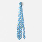 Cute Daisy Flower Pattern On A Blue ネクタイ (正面)