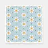 Cute Daisy Flower Pattern on Soft Blue Background スタンダードランチョンナプキン (正面)