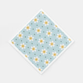 Cute Daisy Flower Pattern on Soft Blue Background スタンダードランチョンナプキン (角)