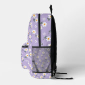 Cute Daisy Flower Pattern Purple School プリントバックパック (右)