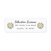 Cute Daisy Return Address Label ラベル (正面)