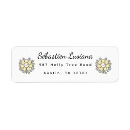 Cute Daisy Return Address Label ラベル