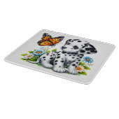 Cute Dalmatian/Butterfly friends カッティングボード (角)